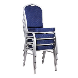 Chaises de réception bleues rembourrées en gros, dossier et assise en tissu, chaise de banquet pour hôtel - Product Image 1