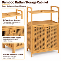 Panier à linge en bambou et rotin avec couvercle en rotin tressé, grand panier de rangement pour vêtements pour salle de bain, chambre à coucher, buanderie
