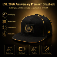 . Casquette de luxe en sergé imprimé et brodé sur mesure, avec fermeture snapback, pour événements d'équipe et anniversaires