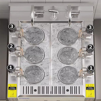 Cuiseur électrique commercial de nouilles de soupe entièrement automatique Machine à nouilles de boulette à 3 têtes Équipement de cuisson commercial de levage de gaz