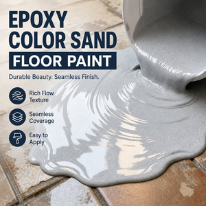 Peinture époxy pour sols en béton à effet marbre, sable de quartz coloré antidérapant, revêtement époxy pour sols, sable coloré liquide pour sols en béton - Product Image 1