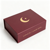 Boîte cadeau magnétique de luxe personnalisée en bordeaux, boîte d'emballage rigide en papier pliable avec fermeture magnétique pour l'emballage de vêtements