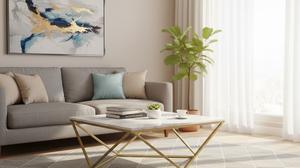 Mesa de centro moderna de mármol con tablero de mármol natural sólido, mueble duradero para el hogar, la oficina y uso comercial. - Product Image 3