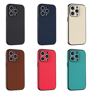 Étui de téléphone en <span class=keywords><strong>cuir</strong></span> texturé anti-chute de style professionnel uni pour <span class=keywords><strong>iPhone</strong></span> - Product Image 1