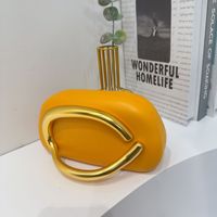 Pochette de soirée en PU couleur unie pour femme, sac à main de luxe avec poignée supérieure en métal doré, sac à bandoulière pour mariage, fête, bal de promo