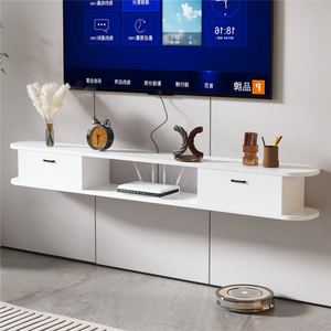 Meuble <span class=keywords><strong>TV</strong></span> mural moderne et simple pour salon et chambre, étagère murale en bois, support pour décodeur - Product Image 4