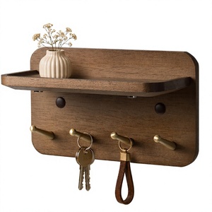 Porte-clés mural décoratif en bois massif écologique, pliable, pour entrée, porte, rangement créatif de clés par FWE - Product Image 4