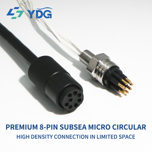 Conectores Subacuáticos Micro Compatibles con SubConn MCIL8F+MCBH8M, Par de Conectores Macho y Hembra, Chapados en Oro, Acero Inoxidable, para Uso Marino, Alta Mar, ROV - Product Image 2