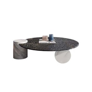 Tavolino da Caffè Rotondo in <span class=keywords><strong>Vetro</strong></span> con Effetto Ondulato, Stile Nordico Creativo e Lusso Leggero Italiano, Vendita Diretta dalla Fabbrica - Product Image 6