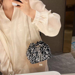Sac Seau Classique à Paillettes Tendance pour Femme – Sac de Soirée Scintillant à Bandoulière Unique pour Fêtes - Product Image 2
