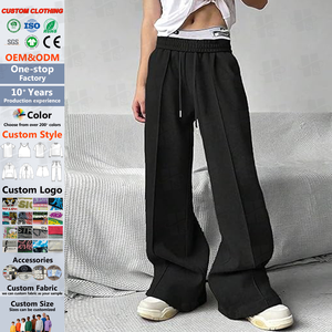 Pantalon ample évasé taille haute pour <span class=keywords><strong>homme</strong></span>, bas de <span class=keywords><strong>Jogging</strong></span>, vêtement de rue, <span class=keywords><strong>Hip</strong></span> <span class=keywords><strong>Hop</strong></span>, survêtement évasé à jambes larges - Product Image 1