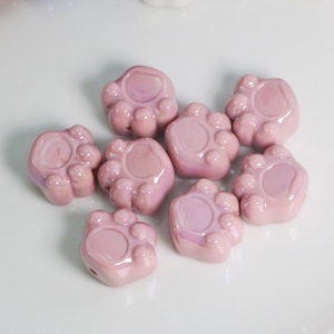 Wholesale Cute Cartoon Cat Paws Shaped Natural Black Gold <b>Silver</b> Obsidian Loose Straight Hole Spacer <b>Beads</b> Handmade - Product Image 6