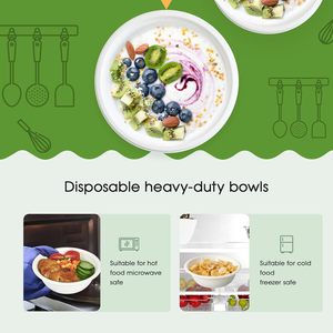 Vaisselle écologique en bagasse de canne à sucre de 32 oz, bols biodégradables, 100% compostables, bols ronds jetables - Product Image 3