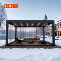 Pergola motorisée/manuelle UOGEL C7 Classic Luxury, autoportante, en alliage d'aluminium, à lames orientables, revêtement poudré, étanche