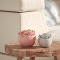 Molde de silicona Nicole New Concrete Cement de 3.5oz y 7oz para velas en forma de rosa y molde para recarga de velas