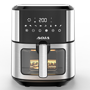 Friteuse à air numérique AOJA en acier inoxydable visible de 7,5 L, grande capacité, sans huile, four à air intelligent pour la maison, 1700 W, 8 menus prédéfinis - Product Image 1