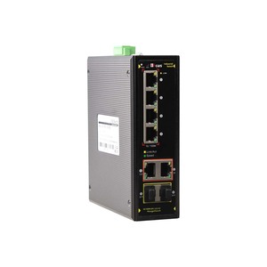 Switch Ethernet industriel géré 6 ports, 4 ports 10/100 + 2 ports RJ45 10/100/1000, 2 ports SFP 100/1000 pour CCTV - Product Image 4