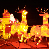 Vente en gros de grandes lanternes décoratives de cerf imperméables à l'eau pour l'extérieur, pour les grandes décorations de Noël extérieures, au Royaume-Uni