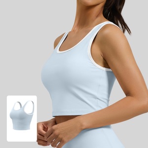 Women's Yoga Camisole <b>Push</b>-up Vest Chest Pads Breathable High-Elastic Four-Way Stretch Quick-Dry Backless Tank Top Skinny Fit - Product Image 2