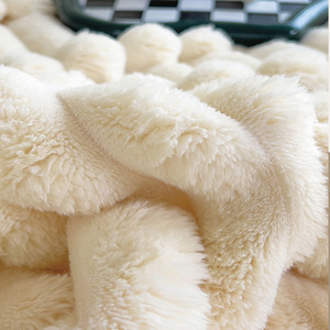 <strong>Super</strong> Warm Faux Fur Velvet Fleece <strong>Throw</strong> Blanket <strong>Soft</strong> Reversible Pure Color Plush Knitted <strong>Throw</strong> in Winter - Product Image 6