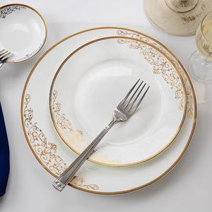 Nouveau produit : 60 pièces de vaisselle en porcelaine de luxe dorée, motif amour marin, pour la salle à manger, décoration de la maison - Product Image 4
