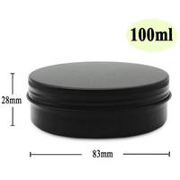 Kaleng Bulat Hitam Perak dari Aluminium, Wadah Kosmetik Logam, Stoples Penyimpanan Kosong untuk Salep, Lip Balm, Krim, Krim Penghilang Tato