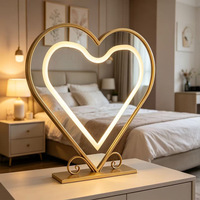 Lampe miroir LED en verre en forme d'alien avec cadre en fer, luminosité réglable et minuterie, design haut de gamme pour chambre à coucher, Melody