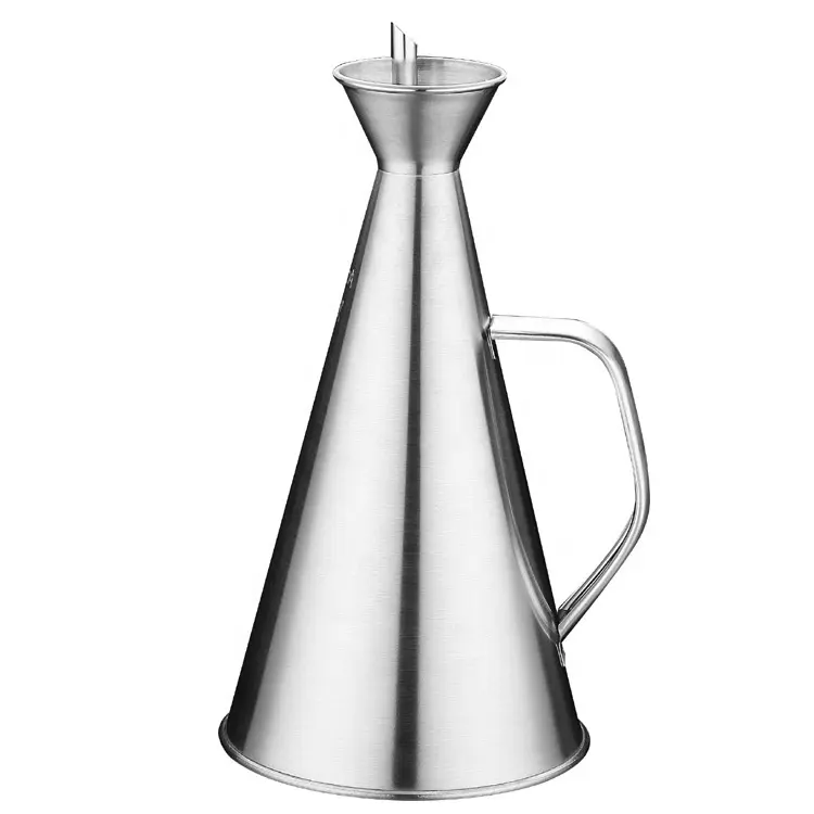 Cross Border Supply of Stainless Steel Oil Jug 500m Large Capacity 1000ML Kitchen Supplies Creative Oil Bottle Seasoning Bottle