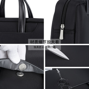 Oukchi Business Tote Bag Oxford Cloth 38x29x6.5cm Waterproof Zipper Office Computer Bag - Product Image 3