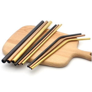 Cannucce Riutilizzabili Ecologiche in Acciaio Inox 304 Oro e Nero con Logo Personalizzato - Product Image 2