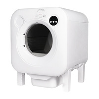 Bac à litière pour chat à nettoyage automatique, contrôle intelligent par application WiFi, capacité de 68 L, sans odeur, caméra, pour plusieurs chats, pour chats d'intérieur