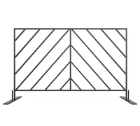 Clôture métallique décorative temporaire autoportante, clôture d'événement portable à rayures diagonales
