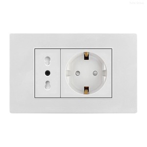 Panel de enchufe estándar de la UE, con módulo de interruptor DIY de carga rápida USB-C (blanco), adecuado para interruptor de pared doméstico - Product Image 1