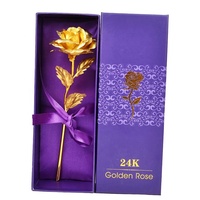 Arc-en-ciel galaxie rose 24k cristal roses fleur avec amour titulaire dans une boîte cadeau pour la saint-valentin noël
