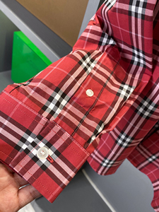 <b>Top</b>-quality Business-style Elegant Slim fit Casual Checkered Design Bur berry Vintage <b>Long</b> <b>sleeved</b> Shirt for <b>Men</b> - Product Image 4