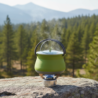 Nouvelle bouilloire pliable en silicone avec logo personnalisé, bouilloire pliable pour le camping et la cuisine