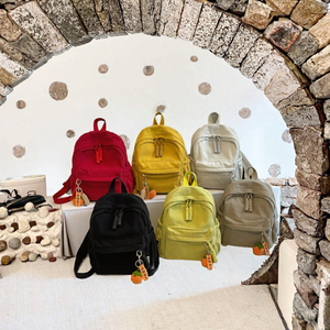New <b>Small</b> Corduroy Waterproof <b>Backpack</b> for Women & Girls Fashion Student Travel Bag with Zipper Closure Casual - Product Image 2