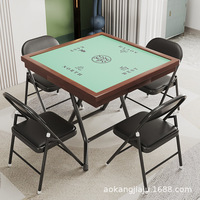 Table de Mahjong Moderne en Métal Pliante pour 4 Joueurs, Table de Jeu Carrée Compacte pour la Maison
