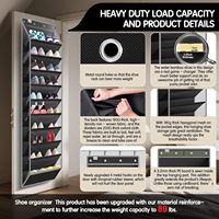 Organizador de Almacenamiento Colgante de 10 Niveles para Ahorrar Espacio, Resistente, para Colgar Sobre la Puerta, con Capacidad para Más de 20 Pares de Calzado, Botas y Zapatillas