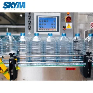 Máquina de llenado de agua de 5 litros, línea de producción de máquina de embotellado de agua completa, tipo lineal automático, precio de coste de planta