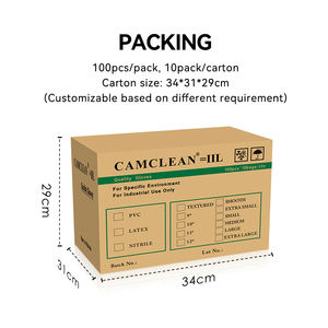 Commercio all'ingrosso bianco privo di polvere 9 pollici guanti di <span class=keywords><strong>Nitrile</strong></span> ISO5 camera bianca classe 100 per elettronica di fabbrica - Product Image 4