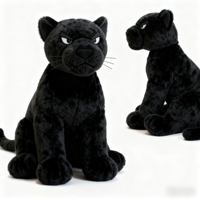 Jouets en peluche Panthère noire haut de gamme personnalisés, poupées en peluche avec des dessins d'échantillons pour les mascottes d'entreprise