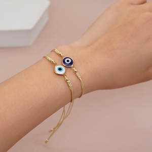Braccialetto Artigianale Regolabile con Perline e Cordino, Gioielli Moda Occhio Turco per Donna, <span class=keywords><strong>Uomo</strong></span>, Bambini - per <span class=keywords><strong>Charm</strong></span> Estivi dell'Amicizia - Product Image 1