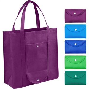 Borsa Tote Industriale Portatile Pieghevole in Tessuto Non Tessuto con Tasca Esterna e Bottone <span class=keywords><strong>a</strong></span> Pressione per Abbigliamento Aziendale e Retail - Product Image 3