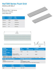Hairise Plastic Modulaire Transportbanden Flush Grid Plastic Modulaire Band voor Koellijn - Product Image 2
