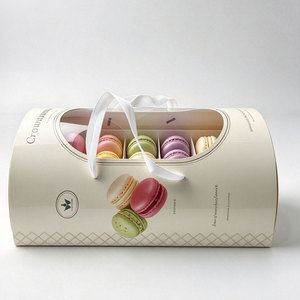 Caja de Papel para Alimentos con Ventana Transparente, Personalizada al por Mayor, de Cartón Rígido, Forma de Arco, Caja de Embalaje de Lujo para Macarons - Product Image 3