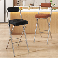 Tabouret de bar pliable avec dossier, chaise haute ergonomique pour comptoir de cuisine, bar et caisse