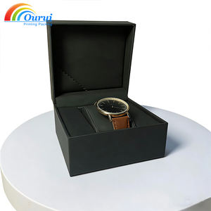 스마트 여행용 시계 보관함 휴대용 방수 손목시계 디스플레이 맞춤형 남성용 블랙 가죽제 - Product Image 3