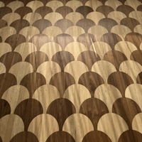 Parquet en bois haut de gamme sur mesure à motif éventail, chêne blanc, multicolore, multicouche, composite massif, plancher en bois irrégulier
