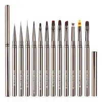 Produk Profesional Salon Kuku Set Kuas Nail Art Nilon pada Kit Pena Gambar Bunga Lem Kuku untuk Seni Kuku